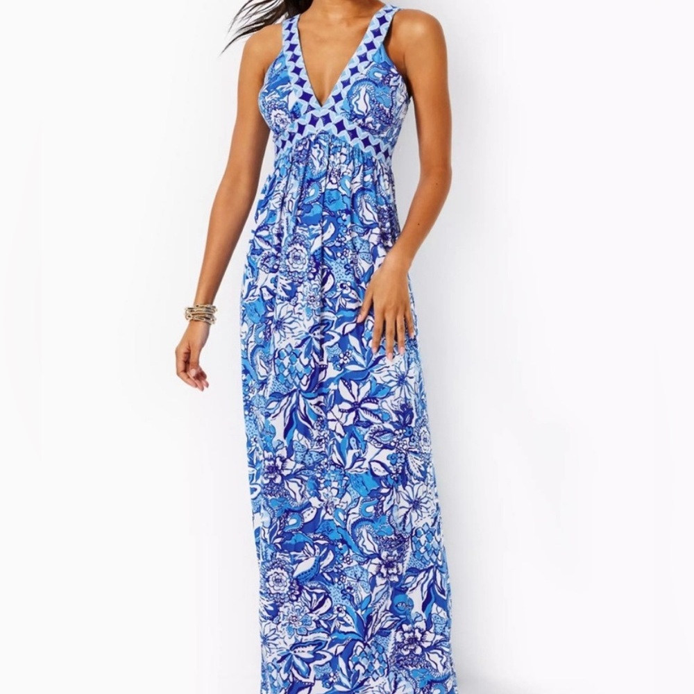 Lilly Pulitzer Serena V-neck Maxi Dress size 6